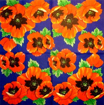 036 Anemonen, Mohn - 3-lagig (grün) - Atelier